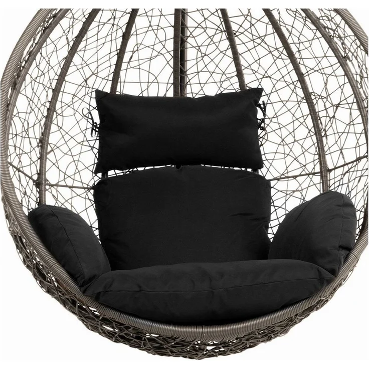 HOME DELUXE Polyrattan Hängesessel CIELO - Schwarz nur Kissen – Bild 2