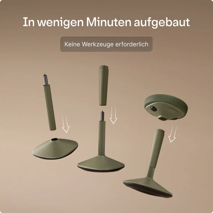 Ergonomischer Balancehocker Desktronic – Höhenverstellbarer Stehhocker für Homeoffice & Stehschreibtisch, Aktivsitz-Hocker mit Wippfunktion, rutschfester Standfuß – Grün – Bild 8