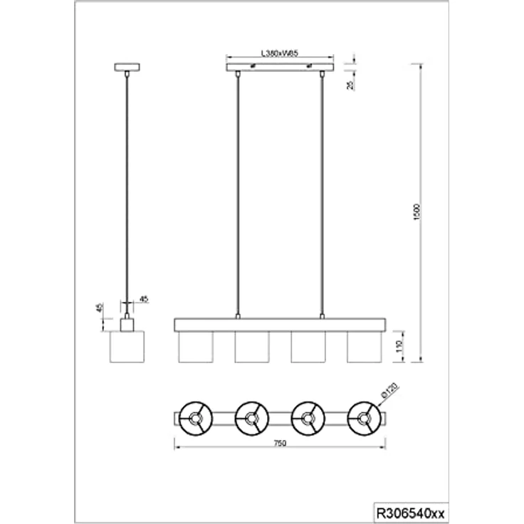 lightling Pendelleuchte Clara, ohne Leuchtmittel, moderne Pendellampe, höhenverstellbar – Bild 10
