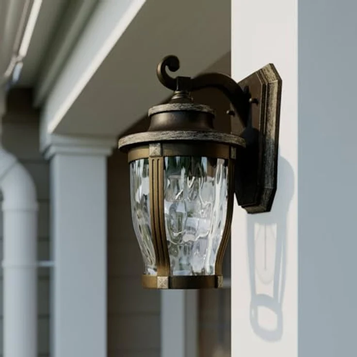 Lindby Philody, Wandlampe für außen, antikbraun, sprühwassergeschützt IP23, 1xE27 max. 60W, ohne Leuchtmittel – Bild 4