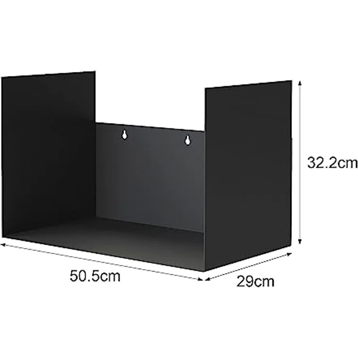 DanDiBo Kaminholzregal Innen Metall Schwarz Kaminholzständer mit Rückwand an der Wand Hängend 96432 Holzkorb Kaminholzhalter – Bild 2