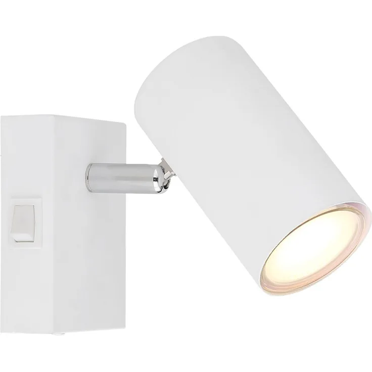 Wandlampe, Strahler, verchromt, weiß, beweglich, H 10cm