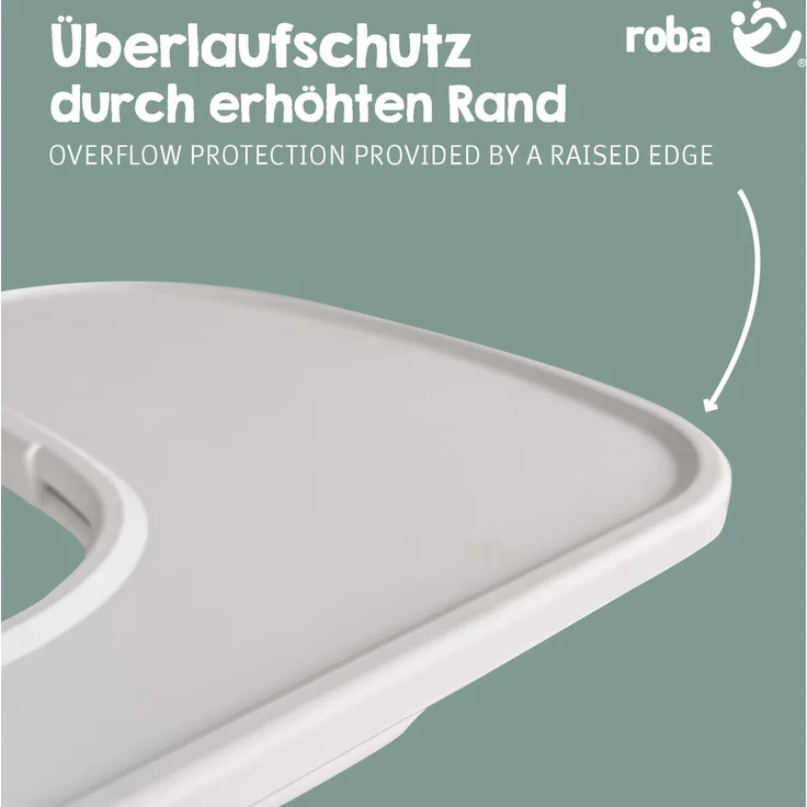 roba Plastikessbrett - Erweiterung & Zubehör für Hochstuhl Sit Up Flex, Liv Up & Born Up - Kompatibel mit Gurtsystem und Hochstuhlauflagen - Schnelle Klickbefestigung - Einfache Reinigung - Weiß – Bild 5