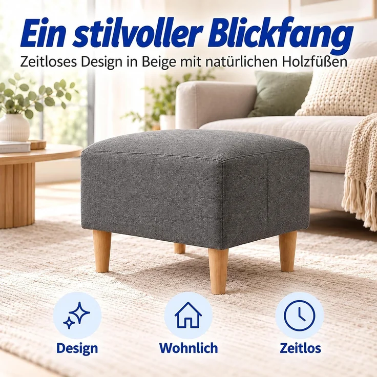 Relaxdays Fußhocker gepolstert – Bild 7