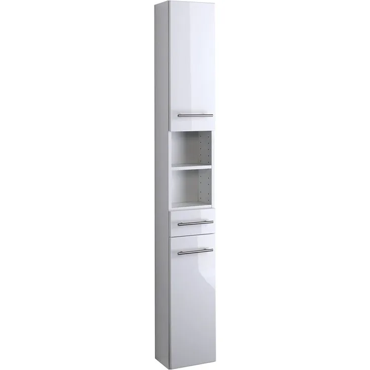 Hochschrank UDINE-03, Hochglanz weiß, B x H x T ca.: 25 x 181 x 20cm
