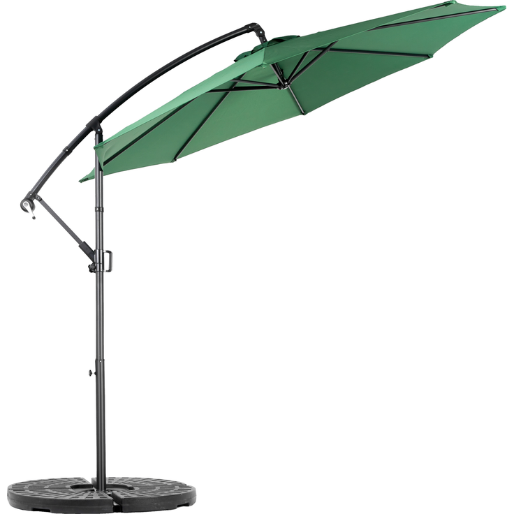 LVHOM Sonnenschirm Ø 300 cm, Großer Marktschirm mit Kurbel und Neigefunktion, UV-Schutz 50+, wasserdichter Gartenschirm für Terrasse & Pool, Dunkelgrün (ohne Ständer) – Bild 4