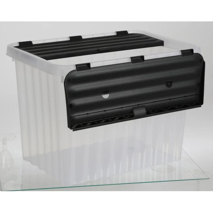 Aufbewahrungsbox 24L Wellenbox Staubox Transparent 43x30x30cm mit Deckel Spielzeugkiste – Bild 7