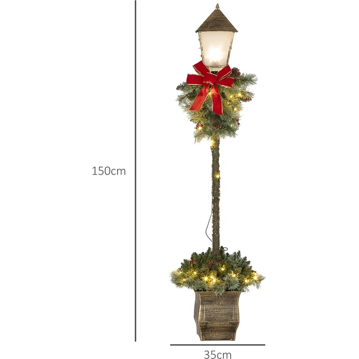 Outsunny Weihnachtslaterne, Kunststoff, Metall, Grün, Ø35 x 150H cm – Bild 3