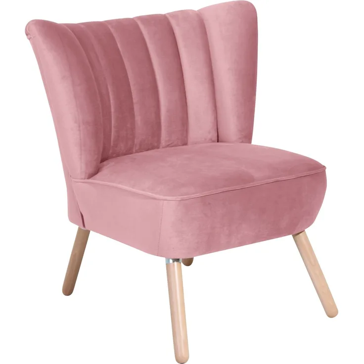Sessel Kadisha Bezug Samtvelours Buche natur / rosé 21107