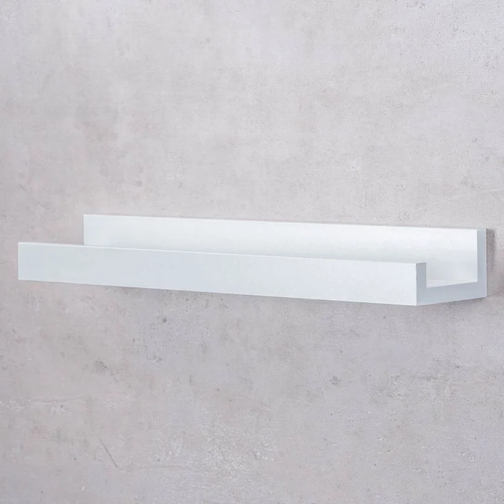 Levandeo® Bilderleiste, Bilderleiste L40cm Weiß MDF Holz Wandregal Kurz Wanddeko Hängeregal