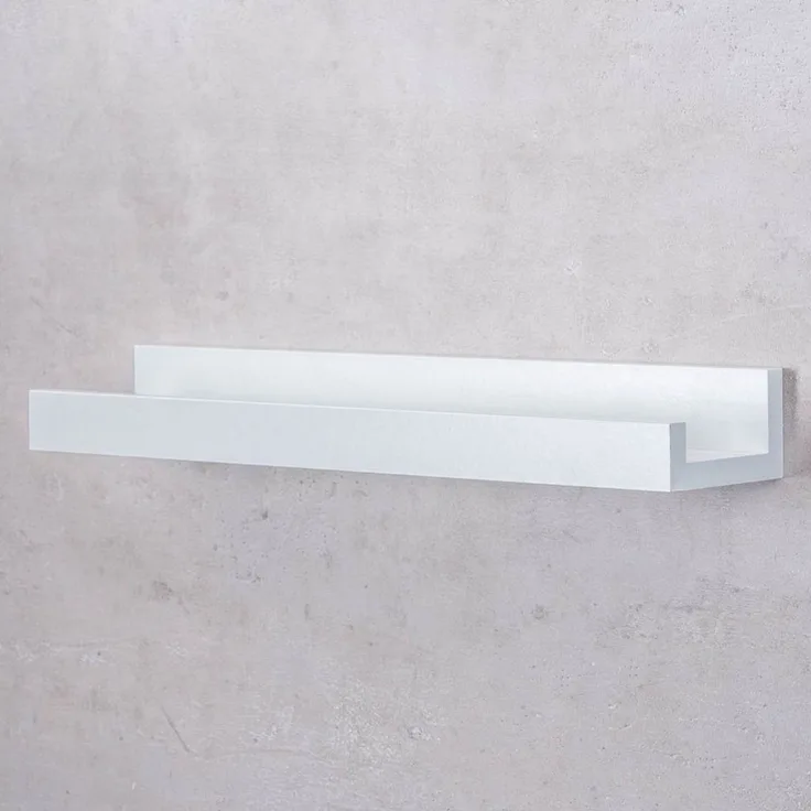 Levandeo® Bilderleiste, Bilderleiste L40cm Weiß MDF Holz Wandregal Kurz Wanddeko Hängeregal