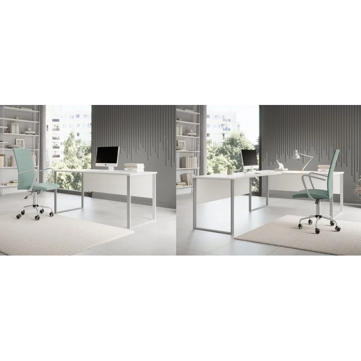 Stella Trading Amanda Schreibtisch in Weiß - Moderner Bürotisch Computertisch für Ihr Home-Office - 170 x 77 x 73 cm (B/H/T) – Bild 3