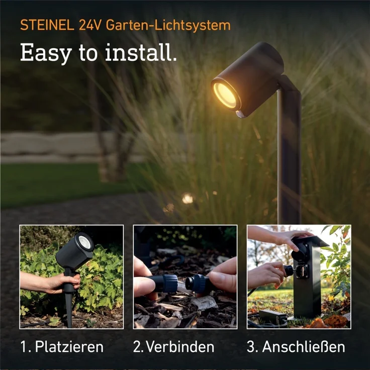 Steinel Wegeleuchte Spot Way SC 24V, RGBWW, 16 Mio. Farben, Bewegungsmelder, dimmbarer Gartenstrahler, App-Steuerung, Plug & Play, IP65, Anthrazit – Bild 4
