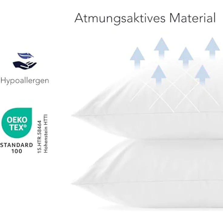 Dreamzie Kissenbezug 30x30 (Set mit 2) - 100% Jersey Baumwolle 150 g/qm Kissenbezüge -Weiß - Für Kissen 30x30 cm - Kissenhülle - Kissenbezug - Resistent und Hypoallergen – Bild 4