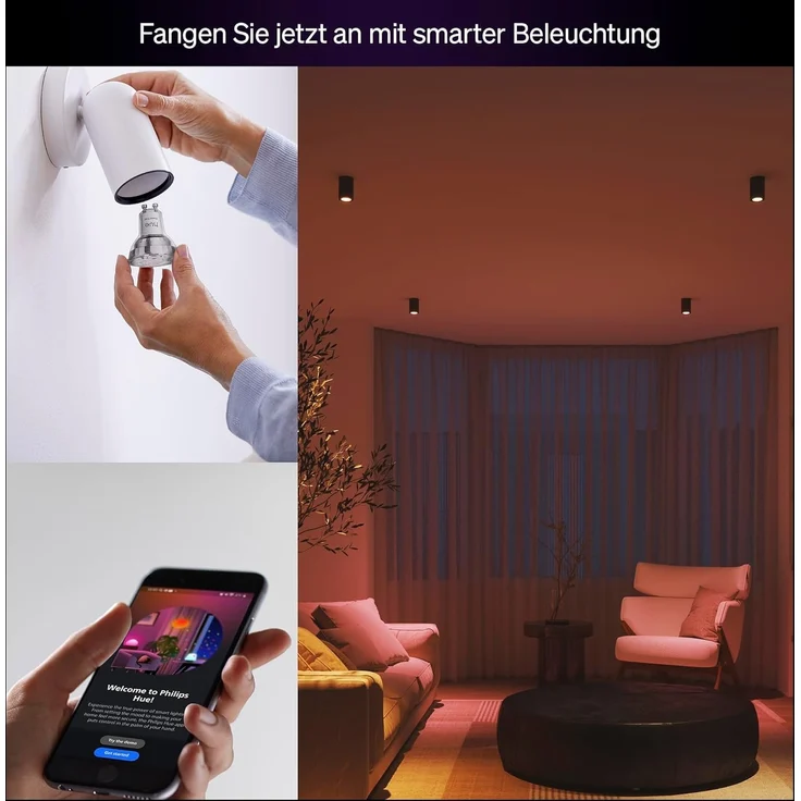 Philips Hue Essential White & Cool Amb. 345 GU10 1P EU – Bild 3