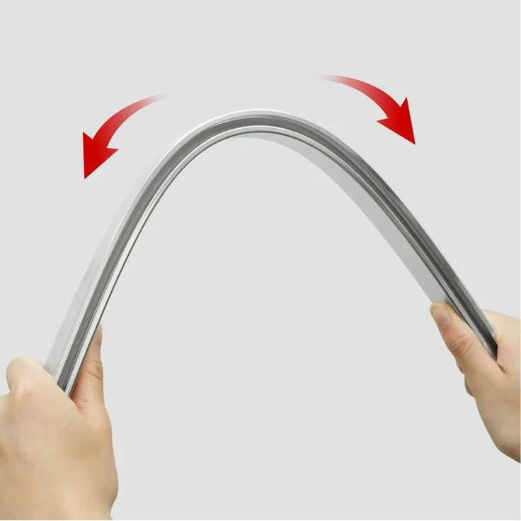 Euroshowers GmbH Duschvorhangstange Flexibel Chrom 300 cm, 1-läufig, Wand, Decke, Schrauben, Aluminium, Kann von Hand gebogen werden – Bild 4
