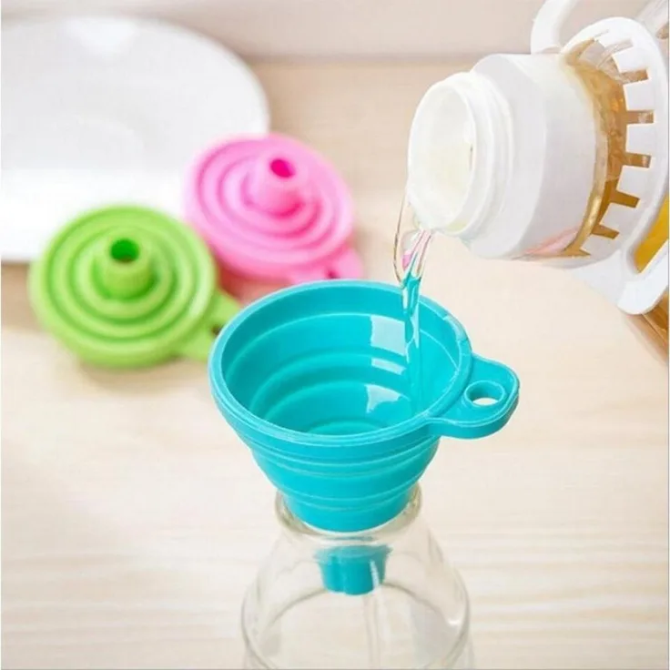 Blusmart Trichter Küchen-Silikon-Trichter -Set, (Faltbarer Trichter, 4-tlg, Küchenhelfer-Zubehör), Für Küche und Haushalt Wasserflaschen Öl Flüssigkeiten usw