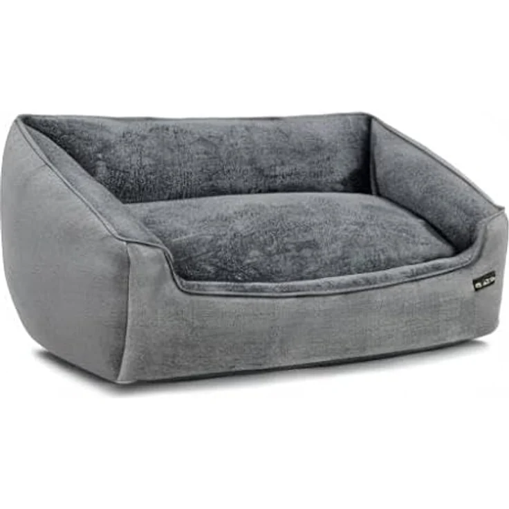Feandrea Hundebett, Hundekissen in Leinenoptik, Hundekorb, erhöhte Ränder, rutschfeste Unterseite, Bezug abnehmbar waschbar, XL, für große Hunde, 110 x 75 x 27 cm, hellgrau PGW12GG – Bild 11