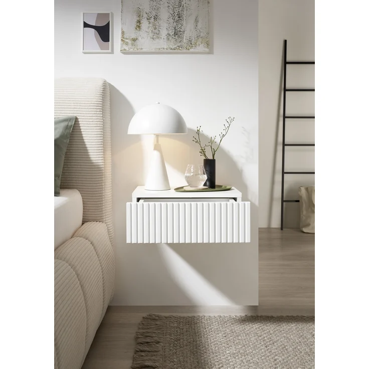 Nachtkommode >TABONI< hängend, 1 Schublade, in weiß - 42x14x30cm (BxHxT) – Bild 5