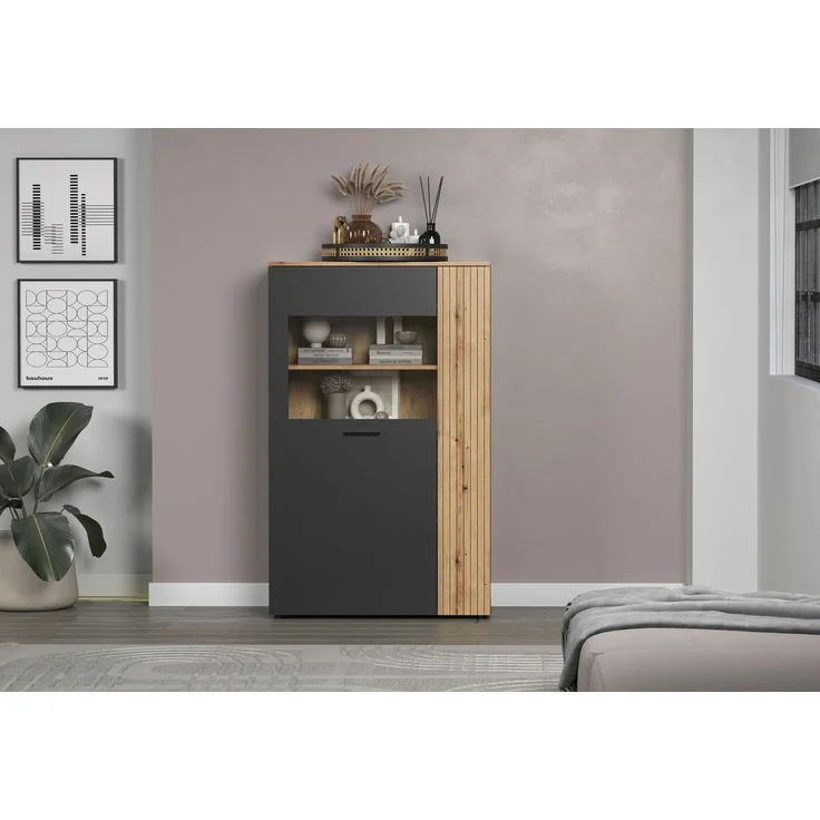 Highboard Avila in grau und Eiche Evoke 90 x 146 cm – Bild 9