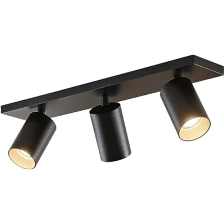 Arcchio Deckenlampe, Deckenspot 3x GU10, 350° drehbar, 90° schwenkbar, Aluminium schwarz, ohne Leuchtmittel – Bild 1