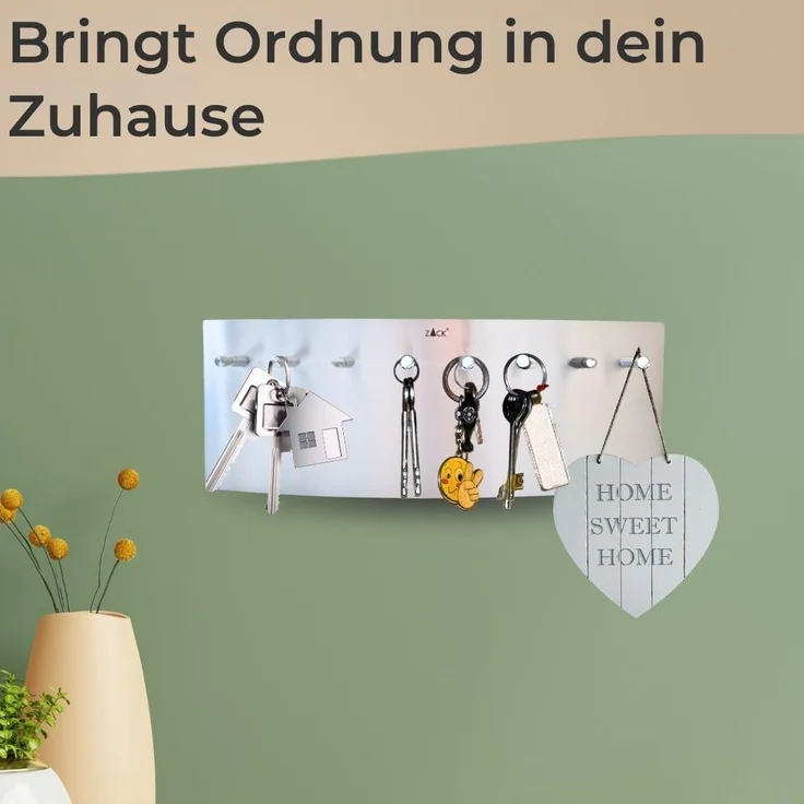 Zack Schlüsselbrett ERGO Edelstahl matt 35 cm, Wandmontage – Bild 7