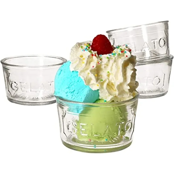 MamboCat Eisschale 4er Set Gelato Eisbecher Glas 150ml, Glas