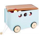 Pinolino 'Jim' Spielzeugkiste mit Rollen, MDF mint, 36 x 50 x 36 cm