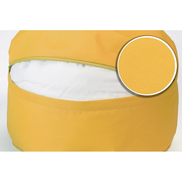 sunnypillow Sitzsack Runder Sitzpouf mit abnehmbarem Bezug, Sitzsack - Hocker rund 25 x 45 cm gelb – Bild 3