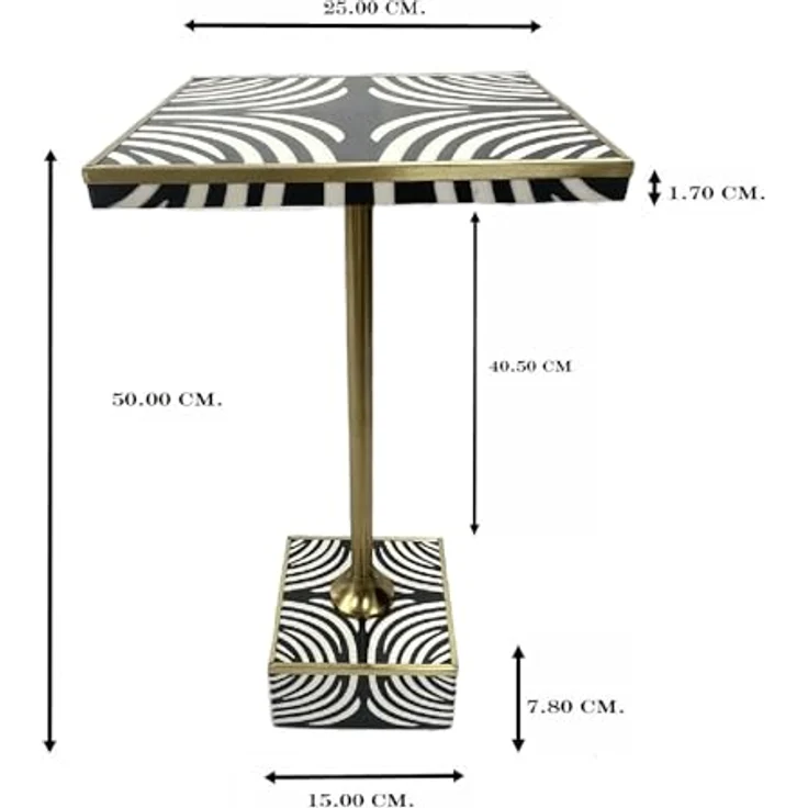 Kare Design Beistelltisch Zebra, Schwarz/Weiß, 25x25 cm, Ablagetisch, Couchtisch, Wohnzimmertisch, Blumenständer – Bild 2
