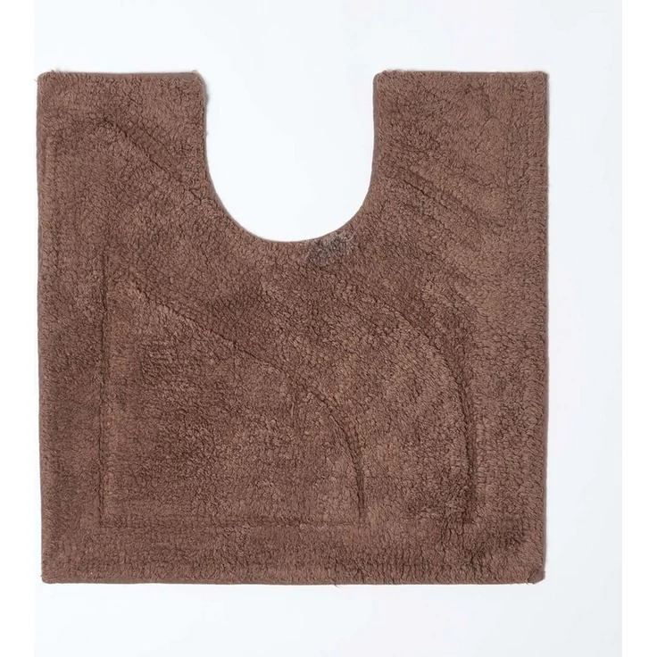 Homescapes Badematte 2 teiliges Luxus Badematten Set 100% Baumwolle braun, Höhe 30 mm, Badematte - 50x80 cm, WC Vorleger - 50x55 cm – Bild 3