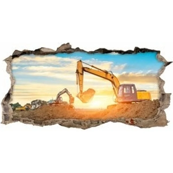 nikima Wandtattoo 177 Wandtattoo Bagger - Loch in der Wand - 750 x 380 mm (PVC-Folie), in 6 vers. Größen – Bild 6