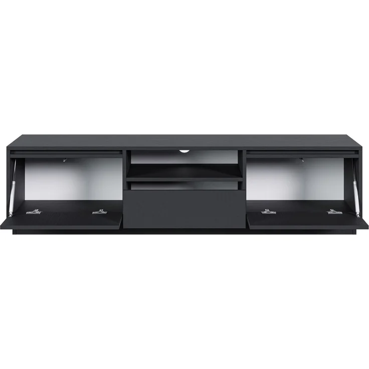 Selsey 'Evo' TV-Möbel 2-türig mit Schublade, schwarz, ca. 33 x 154 x 39 cm – Bild 4