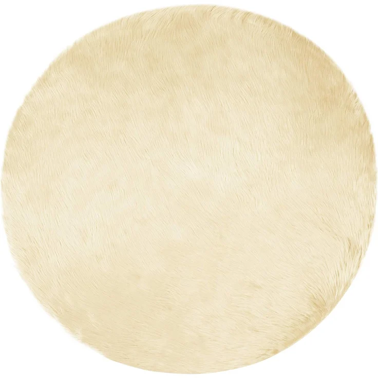 vidaXL Kunstschaffell Teppich Tafalla Creme Ø 100 cm Polyester 42021514 – Bild 1
