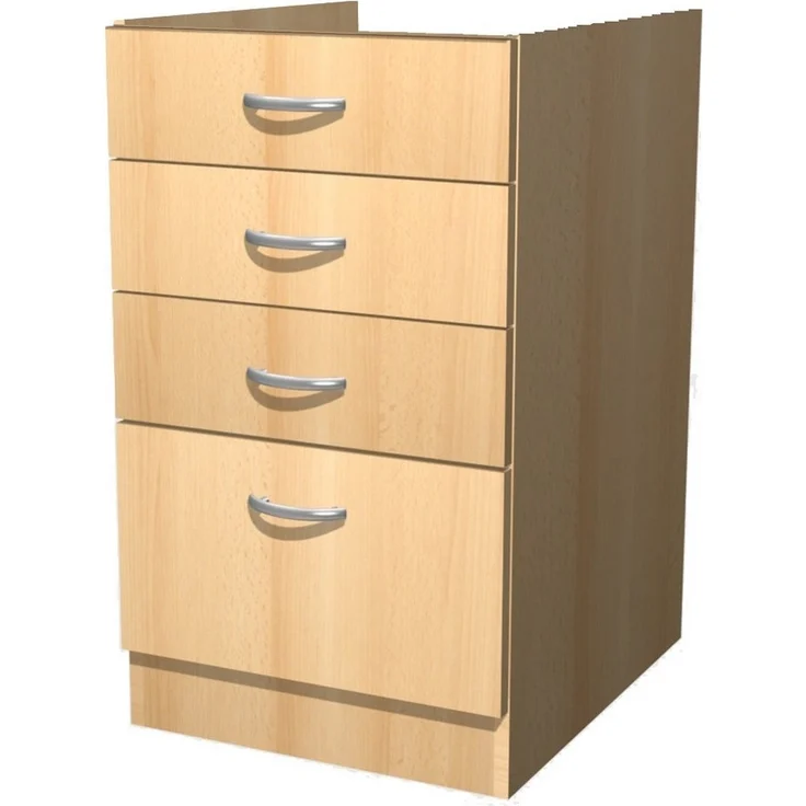 Flex-Well Schubkasten-Unterbau Schubkastenschrank ohne Arbeitsplatte - 50 cm breit - Buche – Namu – Bild 5