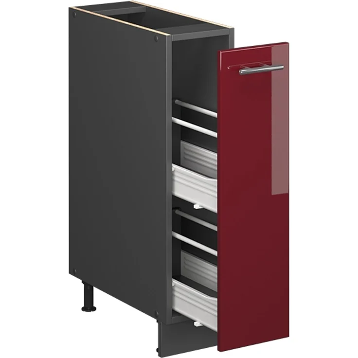 Apothekerschrank Fame-Line Bordeaux Hochglanz/Anthrazit 20 cm ohne Arbeitsplatte Vicco – Bild 6