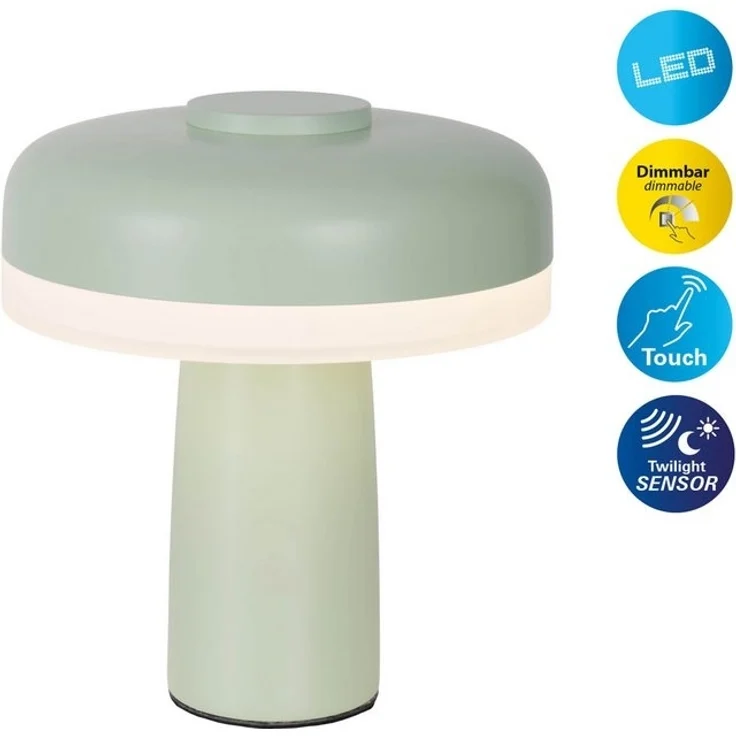 näve LED Tischleuchte Pilu, Dimmfunktion, USB-Ladefunktion, LED wechselbar, Warmweiß, Akku, inkl. USB-Kabel 80cm, stufenweise dimmbar per Berührungssensor – Bild 4