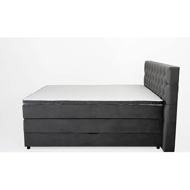 Belanoti Boxspringbett Any (Boxspringbett 160x200 mit Bettkasten, 7-Zonen Taschenfederkern Matratze inklusive Visco Topper), Bett 160x200 in der Farbe Anthrazit H2/H3 Polsterbett – Bild 7