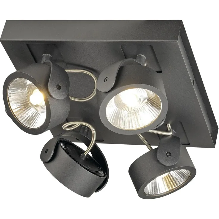 SLV No. 1000135 KALU LED 4 Wand- und Deckenleuchte square schwarz 3000K 60°