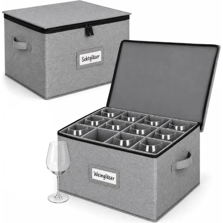 Relaxdays Aufbewahrungsbox für Geschirr 2er Set