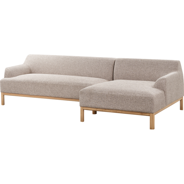 beliani 'SOSJO' Ecksofa, Stoff taupe, Rechtsseitig, 251 x 132 x 74 cm – Bild 4
