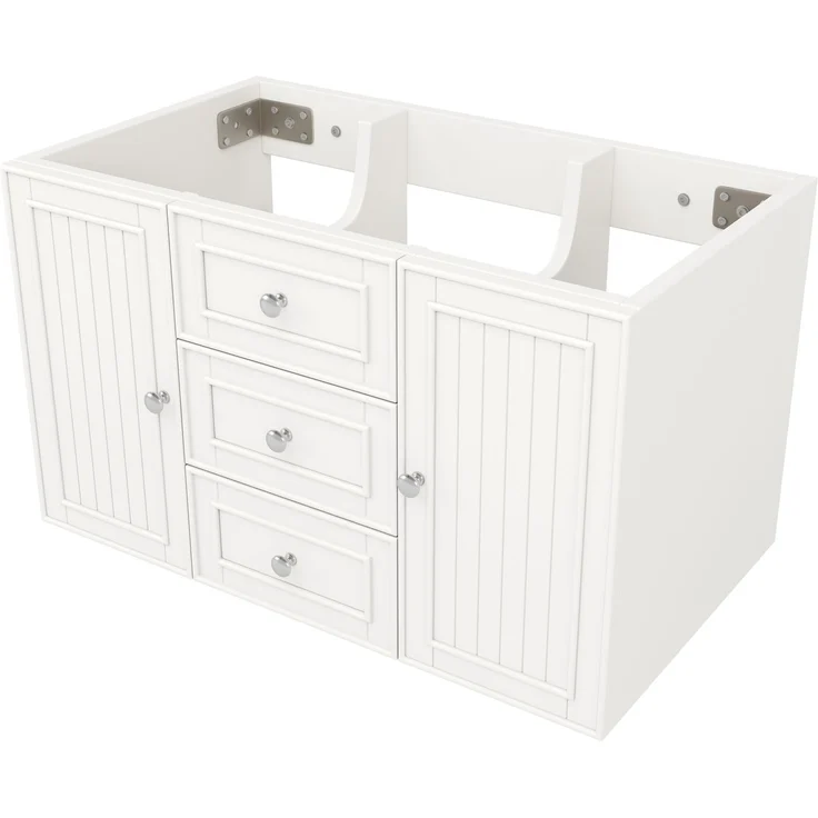 Waschbeckenunterschrank, Unterschrank, Waschtischunterschrank, Badezimmerschrank mit 3 Schubladen, viel Stauraum, Hängender Waschtisch, Moderner Stil,Badmöbel für Badezimmer,weiß,78.5×46×46.8cm – Bild 9