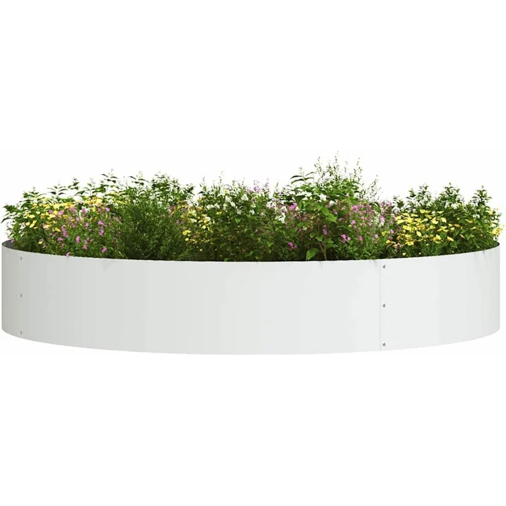 vidaXL Pflanzenring Weiß 120 x 120 x 20 cm Kaltgewalzter Stahl 873636 – Bild 3