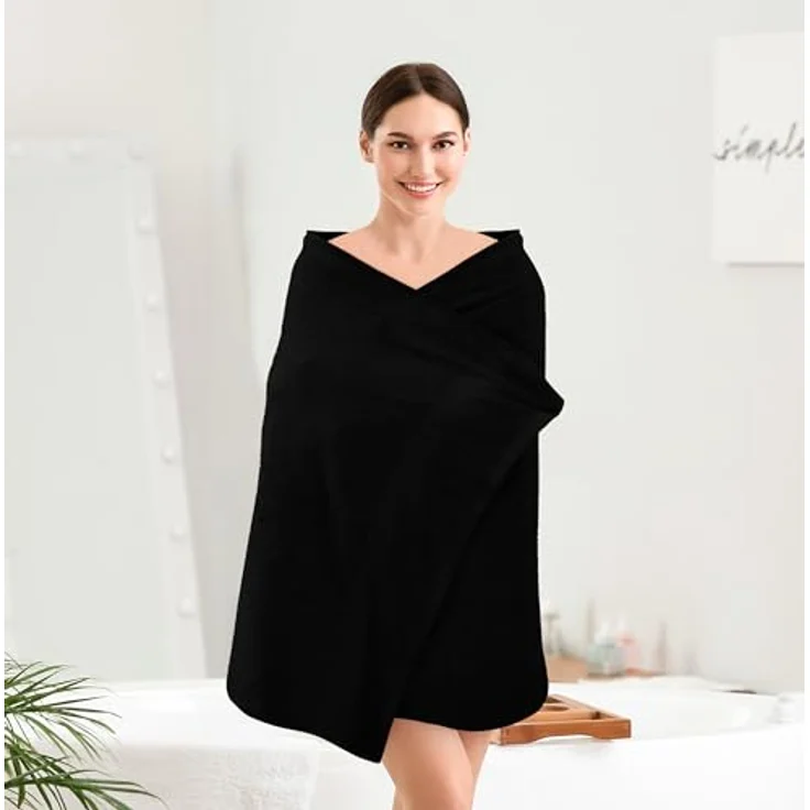Utopia Towels 4er-Pack Badetücher Set, Premium 100% ringgesponnene Baumwolle, 69 x 137 cm, sehr saugfähig, weich, schwarz – Bild 3
