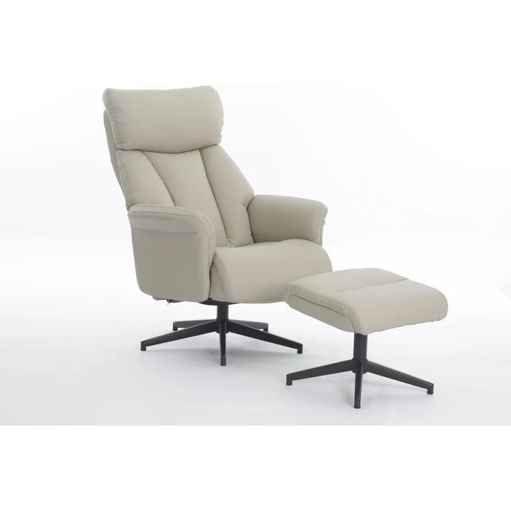 Gepolsteter Relaxsessel mit Hocker, - Beige – Bild 5