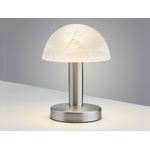 Trio Tischleuchte Fynn ll nickel-matt weiß 21x15 cm