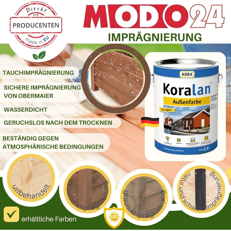 Modo24 Blumenkasten aus Kiefernholz, Pflanzkübel Holz, Hochbeet Blumentopf, Balkonkasten, Blumenkübel Outdoor Holzkiste Garten Terrasse, Imprägniert Wetterfest – Bild 1