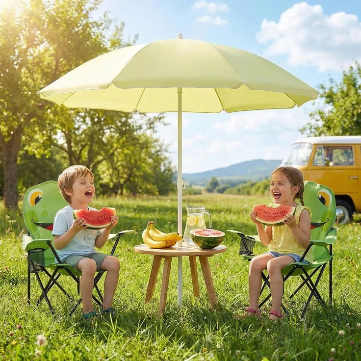 Sunula 2er Set Campingstuhl Kinder Klappstuhl Gartenstuhl Camping Kinder-Anglersessel Frosch – Bild 4