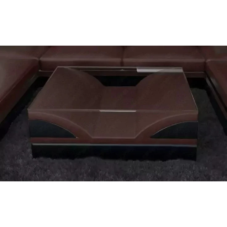 Sofa Dreams - Designer Couchtisch Monza – Modernes Design - Echtleder - Dunkelbraun-Schwarz – Bild 2