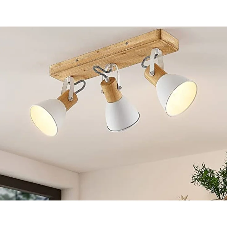 Lindby Deckenstrahler Merela, Holz IP20, 3 x 20 W – Bild 3